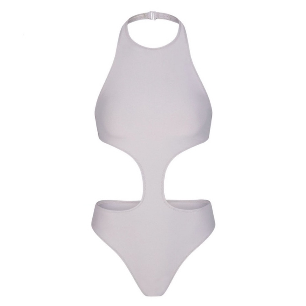 Skims Swin Halter Monokini Chrome Swimsuit